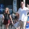 Exclusif - David Arquette, sa fille Coco et une amie sont allés déjeuner, puis ont mangé une glace à la sortie du restaurant à West Hollywood. Le 16 juillet 2015