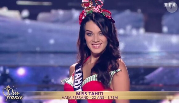 Miss Tahiti 2016 : Vaea Ferrand - Les 30 candidates pour le titre de Miss France 2017 défilent en maillot de bain - Concours Miss France 2017. Sur TF1, le 17 décembre 2016. 