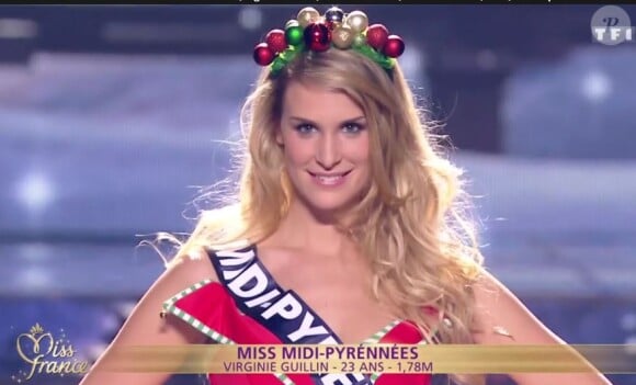 Miss Midi-Pyrénées 2016 : Virginie Guillin - Les 30 candidates pour le titre de Miss France 2017 défilent en maillot de bain - Concours Miss France 2017. Sur TF1, le 17 décembre 2016. 
