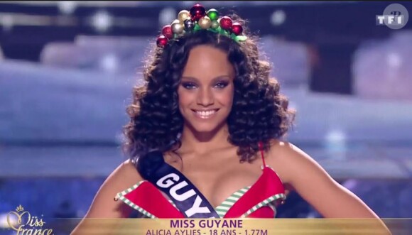 Miss Guyane 2016 : Alicia Aylies - Les 30 candidates pour le titre de Miss France 2017 défilent en maillot de bain - Concours Miss France 2017. Sur TF1, le 17 décembre 2016. 