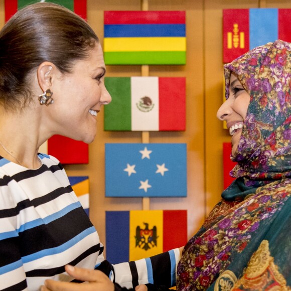 La princesse Victoria et le prince Daniel de Suède visitent l'Organisation des Nations unies pour l'alimentation et l'agriculture à Rome, le 16 décembre 2016, lors de leur déplacement à Rome.16/12/2016 - Rome