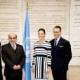 La princesse Victoria et le prince Daniel de Suède visitent l'Organisation des Nations unies pour l'alimentation et l'agriculture à Rome, le 16 décembre 2016, lors de leur déplacement à Rome.16/12/2016 - Rome