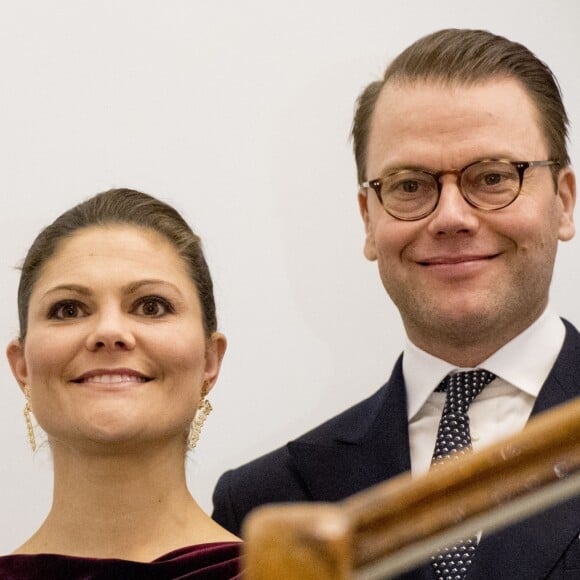 La princesse Victoria et le prince Daniel de Suède lors de la célébration de Sainte-Lucie à l'ambassade de Suède à Rome. Le 15 décembre 2016 15/12/2016 - Rome