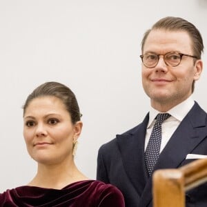 La princesse Victoria et le prince Daniel de Suède lors de la célébration de Sainte-Lucie à l'ambassade de Suède à Rome. Le 15 décembre 2016 15/12/2016 - Rome