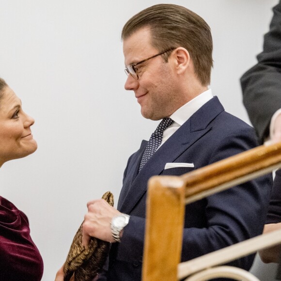 La princesse Victoria et le prince Daniel de Suède lors de la célébration de Sainte-Lucie à l'ambassade de Suède à Rome. Le 15 décembre 2016 15/12/2016 - Rome