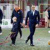 La princesse Victoria et le prince Daniel de Suède visitent le centre d'entrainement de l'AS Roma qui développe un projet d'aide aux enfants handicapés. Rome, le 15 décembre 2016.15/12/2016 - Rome