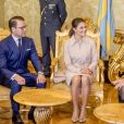 La princesse Victoria et le prince Daniel de Suède rencontrent la présiddente de la Chambre des Députés, Laura Boldrini, à Rome, le 15 décembre 2016.15/12/2016 - Rome
