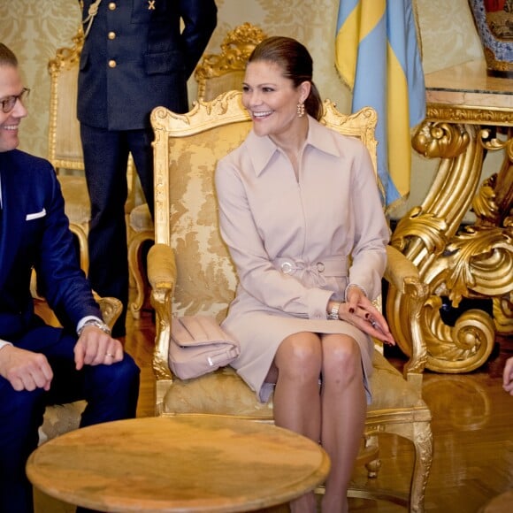 La princesse Victoria et le prince Daniel de Suède rencontrent la présiddente de la Chambre des Députés, Laura Boldrini, à Rome, le 15 décembre 2016.15/12/2016 - Rome