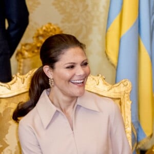 La princesse Victoria et le prince Daniel de Suède rencontrent la présiddente de la Chambre des Députés, Laura Boldrini, à Rome, le 15 décembre 2016.15/12/2016 - Rome