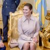 La princesse Victoria et le prince Daniel de Suède rencontrent la présiddente de la Chambre des Députés, Laura Boldrini, à Rome, le 15 décembre 2016.15/12/2016 - Rome