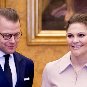 La princesse Victoria et le prince Daniel de Suède rencontrent la présiddente de la Chambre des Députés, Laura Boldrini, à Rome, le 15 décembre 2016.15/12/2016 - Rome