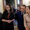 La princesse Victoria et le prince Daniel de Suède rencontrent les religieuses de l'Ordre du Saint-Sauveur à Rome, le 15 décembre 2016, lors de leur déplacement à Rome.15/12/2016 - Rome