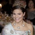Crown Princess Victoria of Sweden at the Nobel Banquet held in the Blue Hall of the Stockholm City Hall in Stockholm, Sweden, on December 10, 2016. Photo by Stella Pictures/ABACAPRESS.COM10/12/2016 - Stockholm
