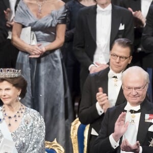 Queen Silvia, Prince Daniel, King Carl XVI Gustaf and Crown Princess Victoria of Sweden attending the Nobel Prize Awards ceremony today took place in the Stockholm Concert Hall in Stockholm, Sweden, on December 10, 2016. Photo by Stella Pictures/ABACAPRESS.COM10/12/2016 - Stockholm