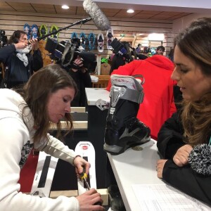 Valérie Benaïm au ski à Montgenèvre pour le tournage d'un prime, Twitter, 17 décembre 2016