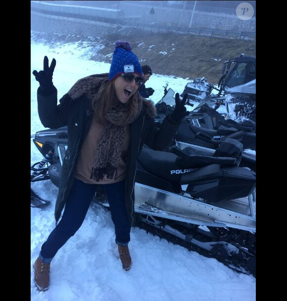 Valérie Benaïm motivée pour faire du ski, à Montgenèvre, 16 décembre 2016, Twitter
