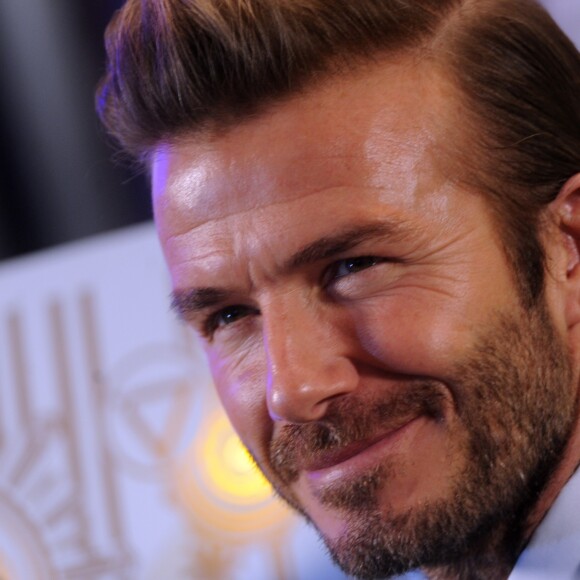 David Beckham, ambassadeur de bonne volonté de l'UNICEF illumine l'empire State Building pour les 70 ans de l'UNICEF le 12 décembre 2016.
