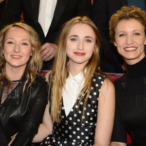 Audrey Lamy, Chloé Jouannet et sa mère Alexandra Lamy - Enregistrement de l'émission "Vivement Dimanche" à Paris le 11 Fevrier 2015.