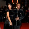 Black M (Black Mesrimes) et sa femme Lia assistent à la 16ème cérémonie des NRJ Music Awards 2015 au Palais des Festivals à Cannes, le 13 décembre 2014.