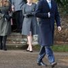 Le prince Harry, suivi par ses cousines Beatrice et Eugenie d'York. La famille royale assiste à la messe de Noël à l'église de Sandringham le 25 décembre 2016.