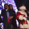 Barack Obama, Michelle Obama, le père Noël et Chance The Rapper à Washington. Le 1er décembre 2016.