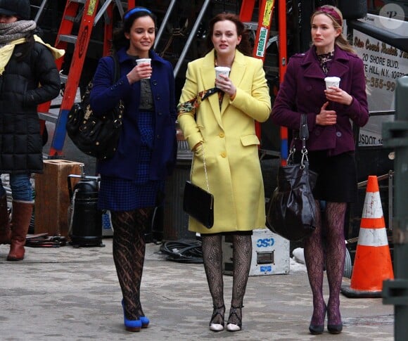 Leighton Meester sur le tournage de Gossip Girl à New York, le 17 février 2010