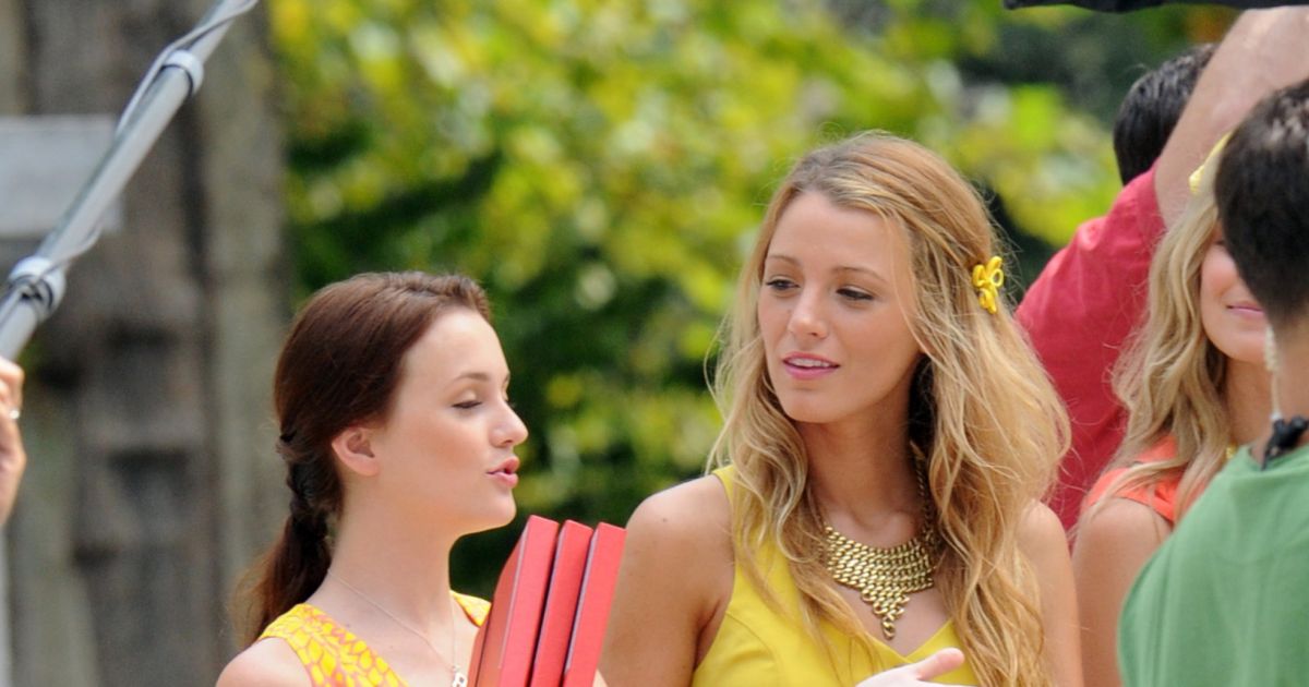 Leighton Meester et Blake Lively sur le tournage de Gossip Girl à New York, le 17 août 2010