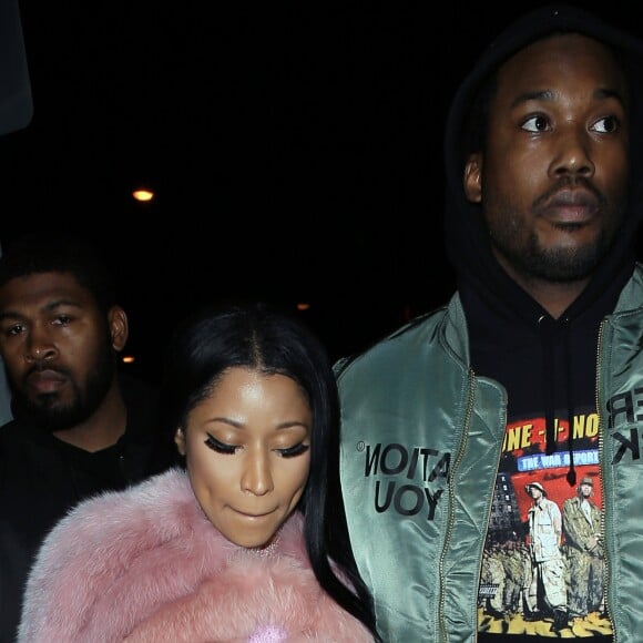 Nicki Minaj et son compagnon Meek Mill arrivent a la soirée d'anniversaire de Dj Khaled au restaurant Catch de West Hollywood le 19 novembre 2016