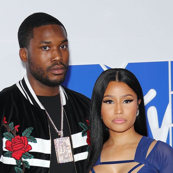 Nicki Minaj et son compagnon Meek Mill au Photocall des MTV Video Music Awards 2016 au Madison Square Garden à New York. Le 28 août 2016