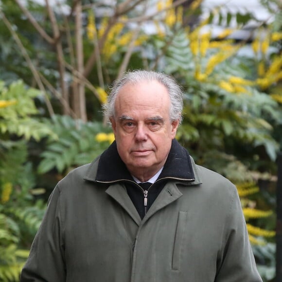 Frédéric Mitterrand - Sorties des obsèques de Michèle Morgan en l'église Saint-Pierre de Neuilly-sur-Seine. Le 23 décembre 2016