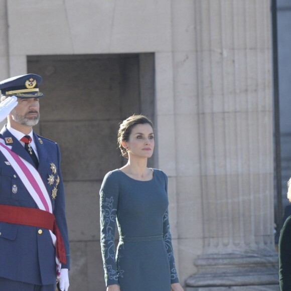 Le roi Felipe VI et la reine Letizia lors de la Pâque militaire à Madrid le 6 janvier 2017