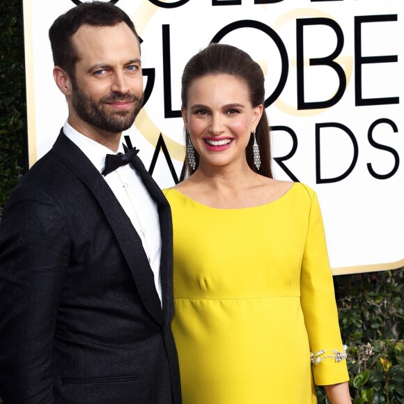 Natalie Portman enceinte et son mari Benjamin Millepied - La 74e cérémonie annuelle des Golden Globe Awards à Beverly Hills, le 8 janvier 2017. © Olivier Borde/Bestimage