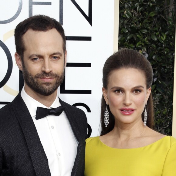 Natalie Portman enceinte et son mari Benjamin Millepied - La 74e cérémonie annuelle des Golden Globe Awards à Beverly Hills, le 8 janvier 2017. © Olivier Borde/Bestimage