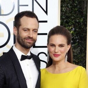 Natalie Portman enceinte et son mari Benjamin Millepied - La 74e cérémonie annuelle des Golden Globe Awards à Beverly Hills, le 8 janvier 2017. © Olivier Borde/Bestimage