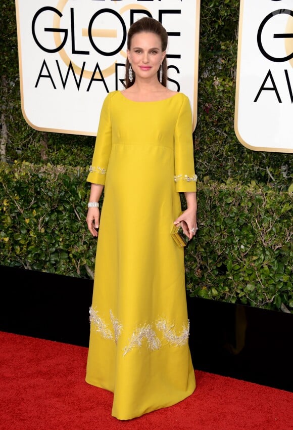 Natalie Portman (robe Prada) lors des Golden Globe Awards, Beverly Hills, Los Angeles, le 8 janvier 2016.