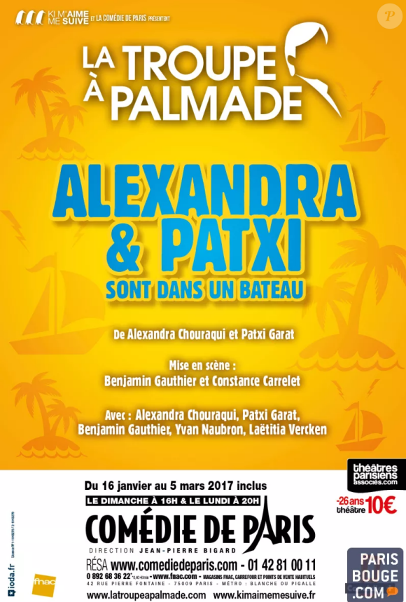 Alex et Patxi sont dans un bateau avec Alexandra Chouraqui et Patxi Garat, du 16 au 23 janvier 2016 à la Comédie de Paris.