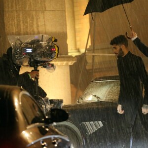 Zayn Malik sur le tournage du clip I Don't Wanna Live Forever à l'hôtel St Pancras à Londres, le 7 janvier 2017.