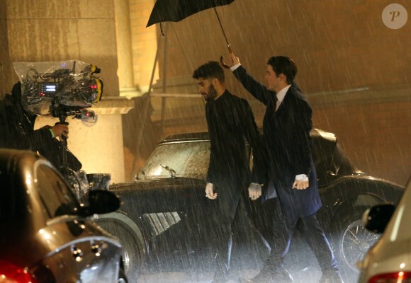 Zayn Malik sur le tournage du clip I Don't Wanna Live Forever à l'hôtel St Pancras à Londres, le 7 janvier 2017.