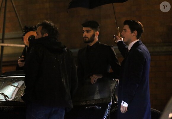 Zayn Malik sur le tournage du clip I Don't Wanna Live Forever à l'hôtel St Pancras à Londres, le 7 janvier 2017.