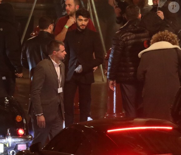 Zayn Malik sur le tournage du clip I Don't Wanna Live Forever à l'hôtel St Pancras à Londres, le 7 janvier 2017.