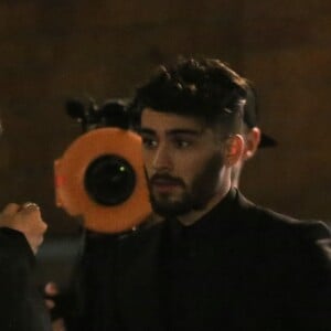 Zayn Malik sur le tournage du clip I Don't Wanna Live Forever à l'hôtel St Pancras à Londres, le 7 janvier 2017.