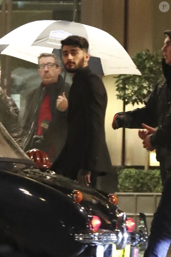Zayn Malik sur le tournage du clip I Don't Wanna Live Forever à l'hôtel St Pancras à Londres, le 7 janvier 2017.