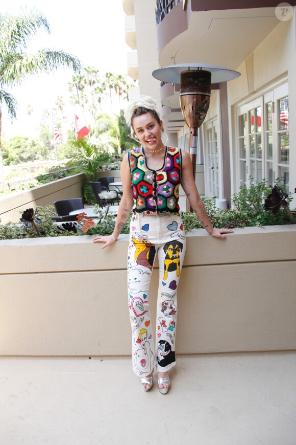 Miley Cyrus en conférence de presse pour la série tv "Crisis in Six Scenes" à l'hôtel Four Seasons de Beverly Hills. Los Angeles, le 7 septembre 2016