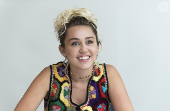 Miley Cyrus en conférence de presse pour la série tv "Crisis in Six Scenes" à l'hôtel Four Seasons de Beverly Hills, le 7 septembre 2016