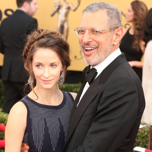 Jeff Goldblum et sa femme Emilie Livingston enceinte - 21ème cérémonie annuelle des "Screen Actors Guild Awards" à l'auditorium "The Shrine" à Los Angeles, le 25 janvier 2015.