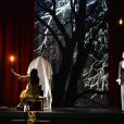 Delphine Depardieu et Salomé Villiers lors du filage de la pièce de théâtre ''L'Aigle à deux têtes'' au Théâtre Ranelagh à Paris, le 18 janvier 2017. © Guirec Coadic/Bestimage
