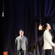 François Nambot, Delphine Depardieu et Alexis Moncorgé lors du filage de la pièce de théâtre ''L'Aigle à deux têtes'' au Théâtre Ranelagh à Paris, le 18 janvier 2017. © Guirec Coadic/Bestimage