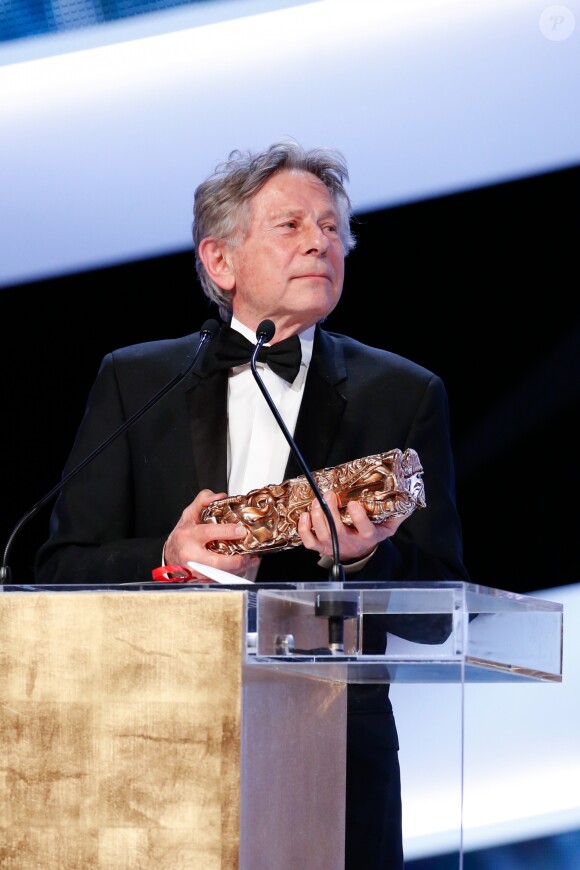 Roman Polanski (Cesar du meilleur réalisateur pour le film "La Vénus à la fourrure") - Scène - 39e cérémonie des Cesar au théâtre du Châtelet à Paris le 28 février 2014.