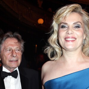 Emmanuelle Seigner et son mari Roman Polanski (Cesar du meilleur réalisateur pour le film "La Vénus à la fourrure") - Salle de cérémonie - 39e cérémonie des Cesar au théâtre du Châtelet à Paris, le 28 février 2014.