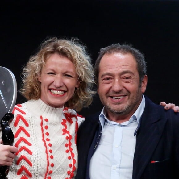 Alexandra Lamy, prix d'interprétation féminine et Patrick Timsit lors de la cérémonie de clôture du 20e Festival du film de comédie à l'Alpe d'Huez, le 21 janvier 2017. © Dominique Jacovides/Bestimage